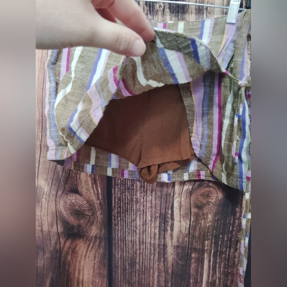 Free People Striped Mini Skirt - Purple, Brown, Tan - Picture 3 of 4